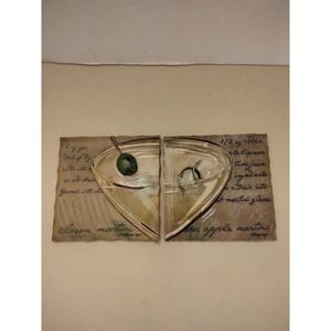 Louise Max Resin Martini recipe wall plaque